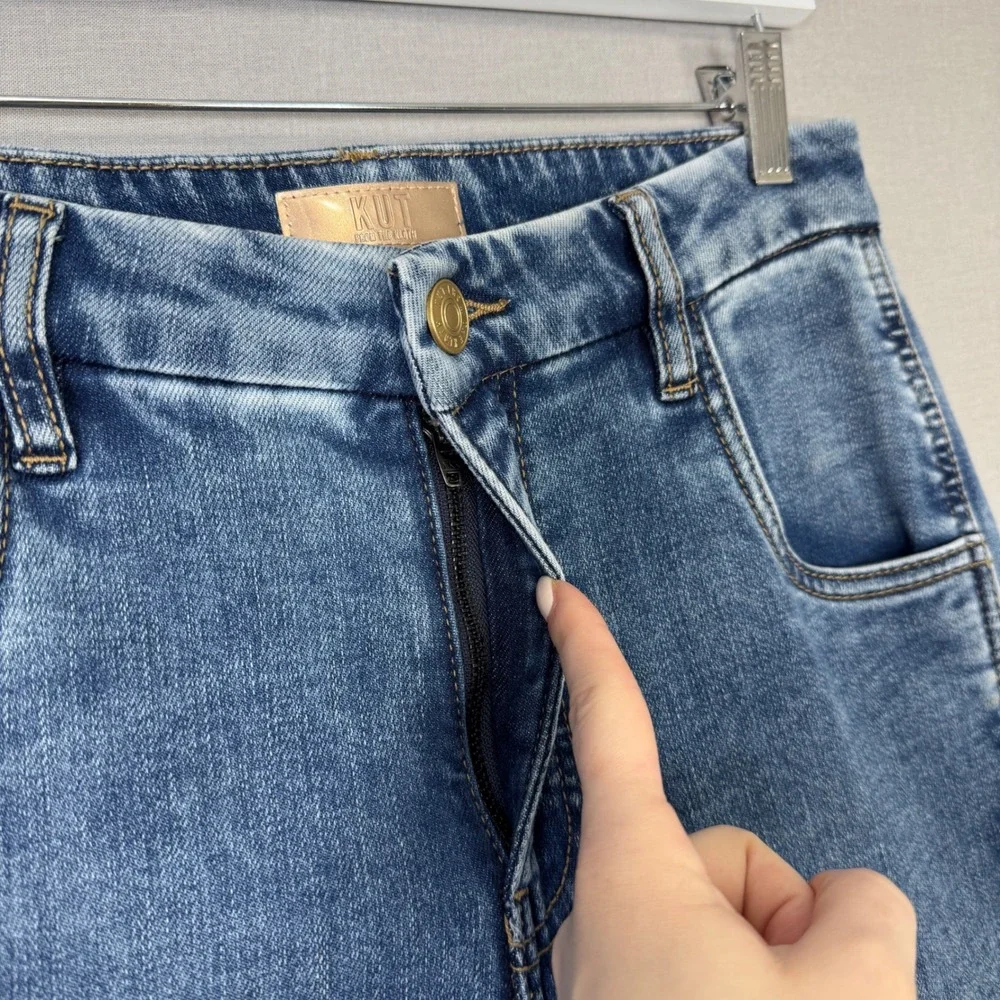 Kut from the Kloth Jodi‎ Fab Ab Wide Leg Jeans Womens 2 Blue Cargo Streetwea